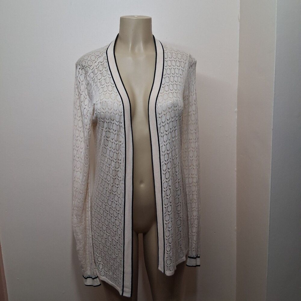 Belldini | Silk Blend Knit Cardigan Black Trim Grannycore Feminine Medium